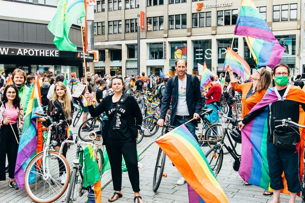 Stefan auf einer Fahrraddemo